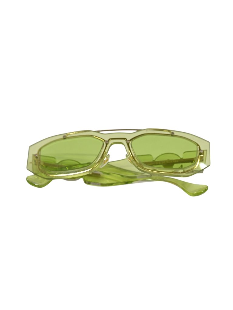 Versace Medusa Biggie Sunglasses In Transparent Green